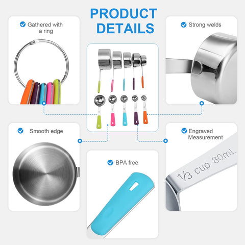 Bopei set apilable con anillo removible para ahorro de espacio en la cocina