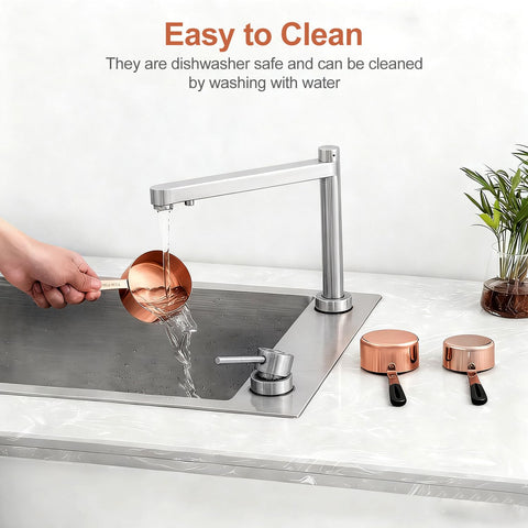 Bopei cucharas medidoras 1 cucharadita en oro rosado para especias pequeñas.
