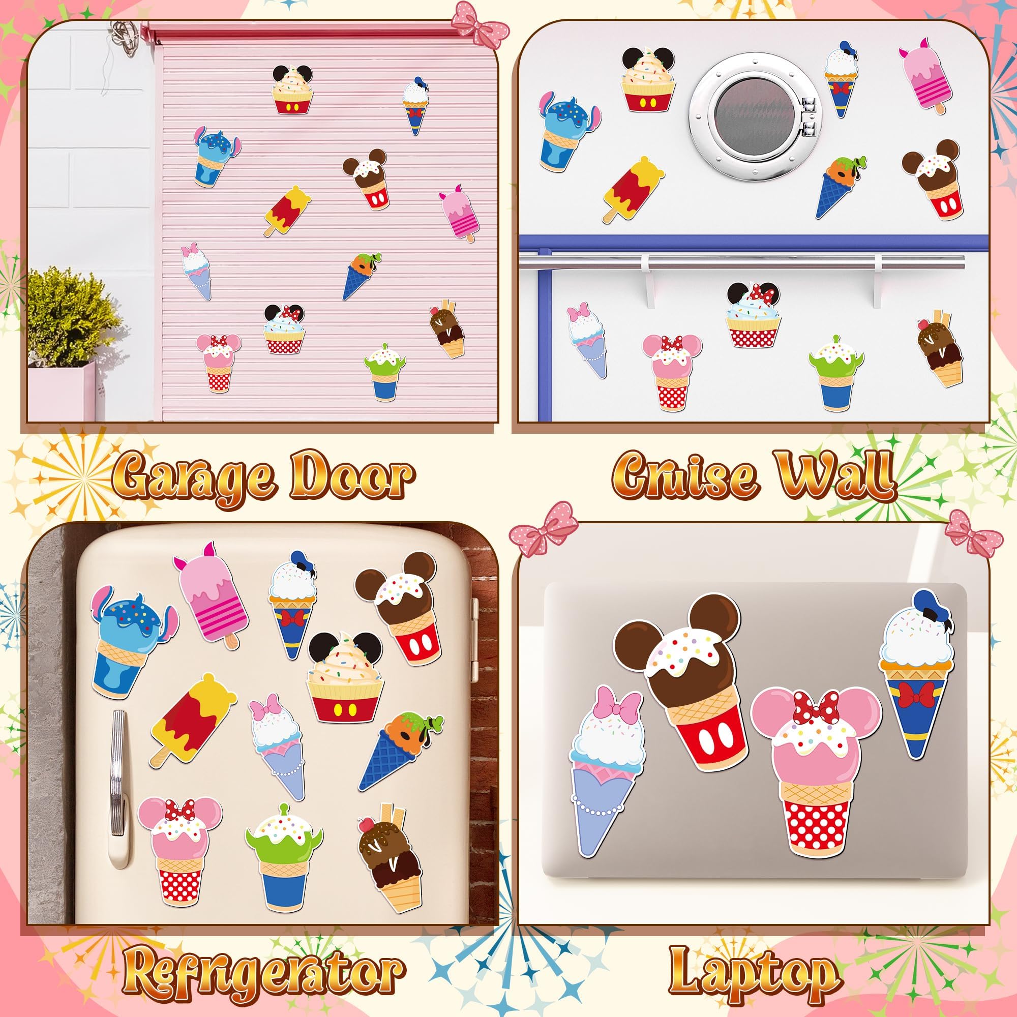 BOpusail imán para buzón con ratón helado, decoración duradera