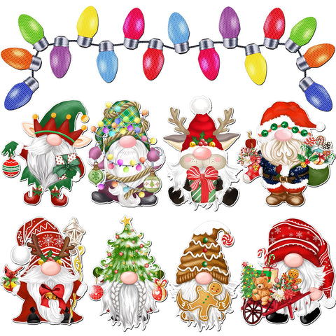 BORAMDO gnomos navideños reflectantes para superficies metálicas