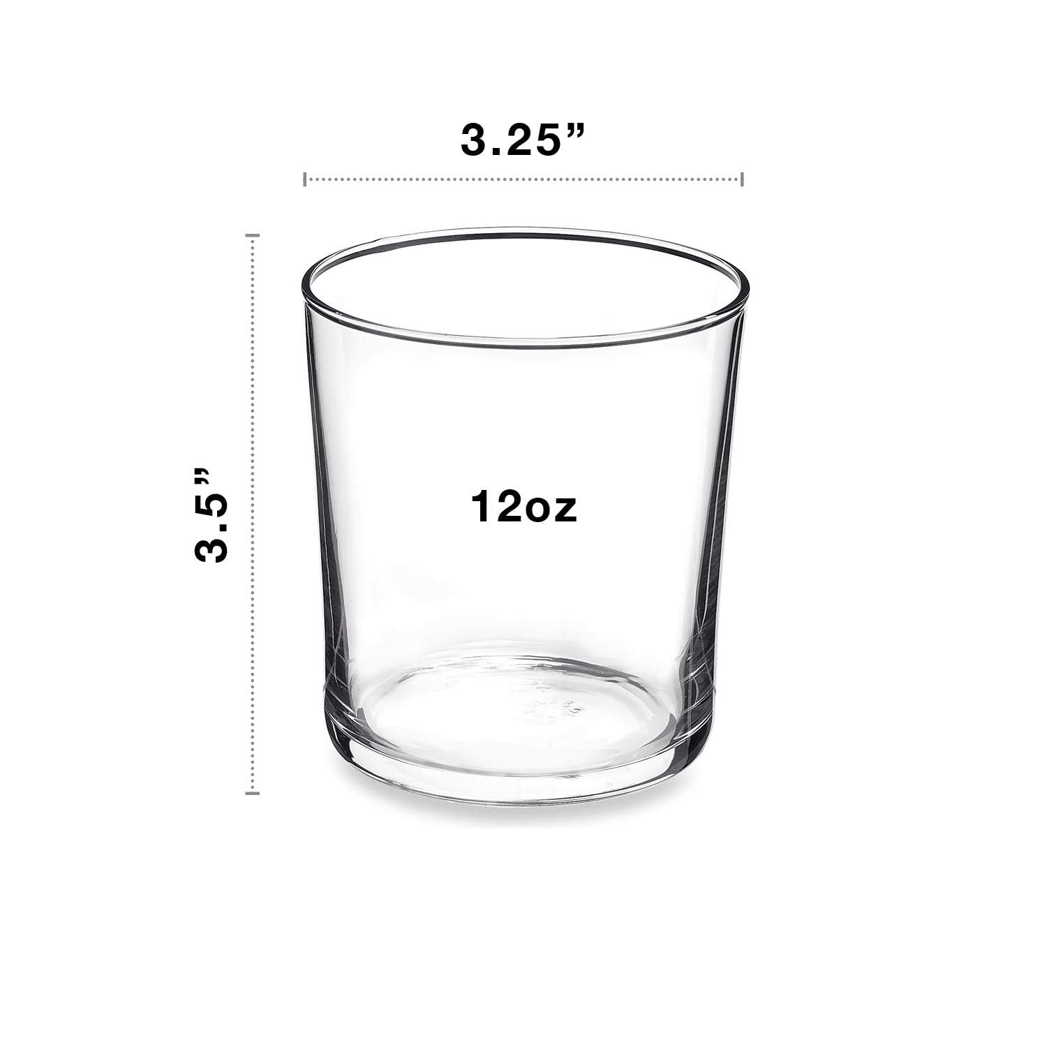 Vaso de Bodega con base gruesa, mayor estabilidad.