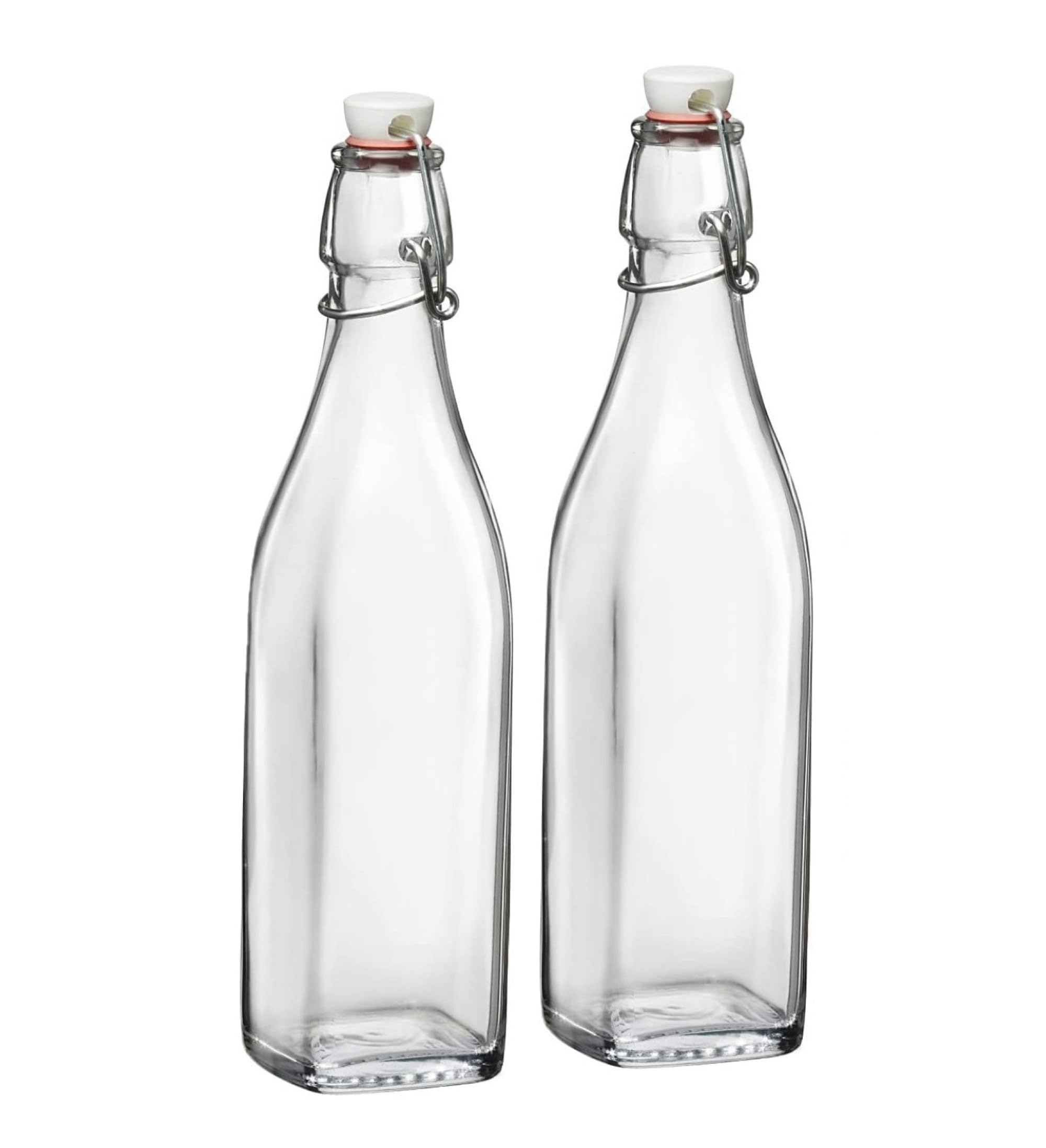 Botella de Bormioli Rocco con tapa giratoria para conservar frescura en líquidos.