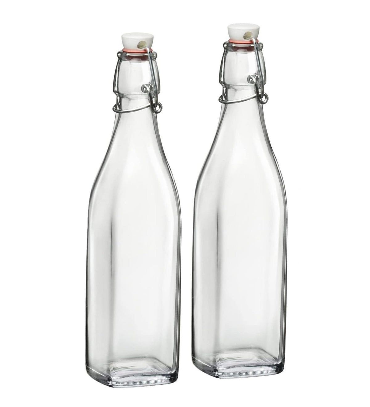 Botella de Bormioli Rocco con tapa giratoria para conservar frescura en líquidos.