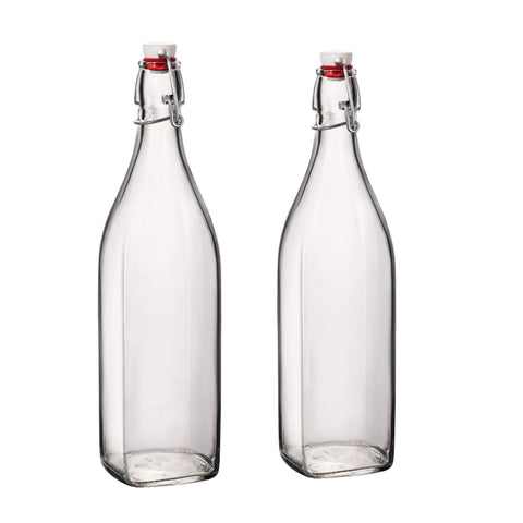 Bormioli Rocco botella swing en cristal, ideal para bebidas frescas y presentaciones limpias