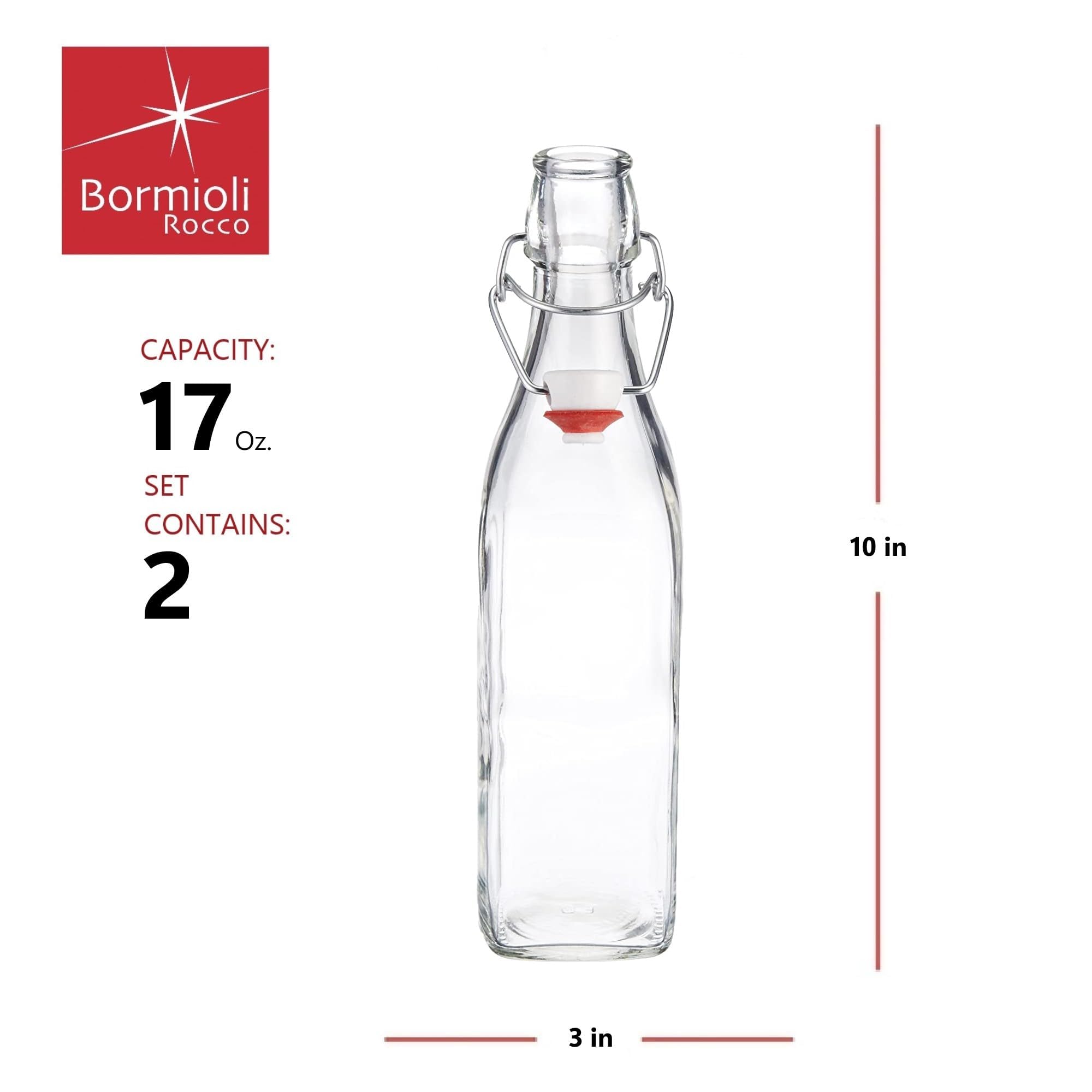 Botella Bormioli Rocco 17 oz para infusiones caseras y bebidas.