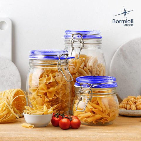 Diseño italiano de Bormioli Rocco Fido para almacenamiento elegante.