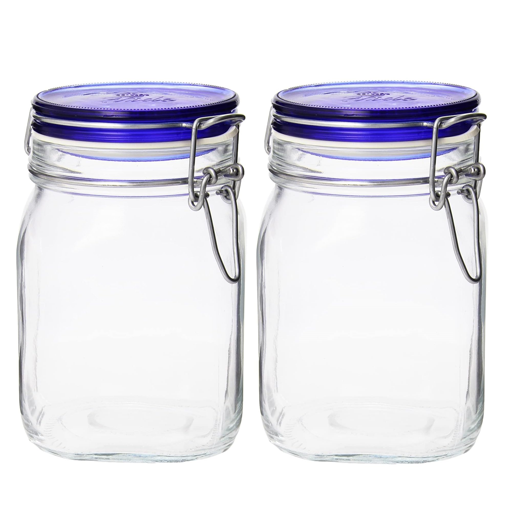 Frascos Bormioli Rocco Fido de vidrio 33-3-4 oz en estante