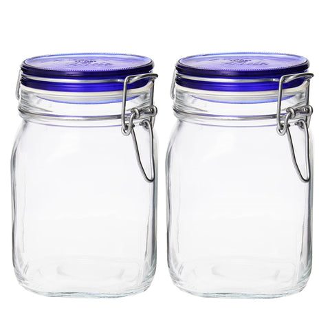 Frascos Bormioli Rocco Fido de vidrio 33-3-4 oz en estante
