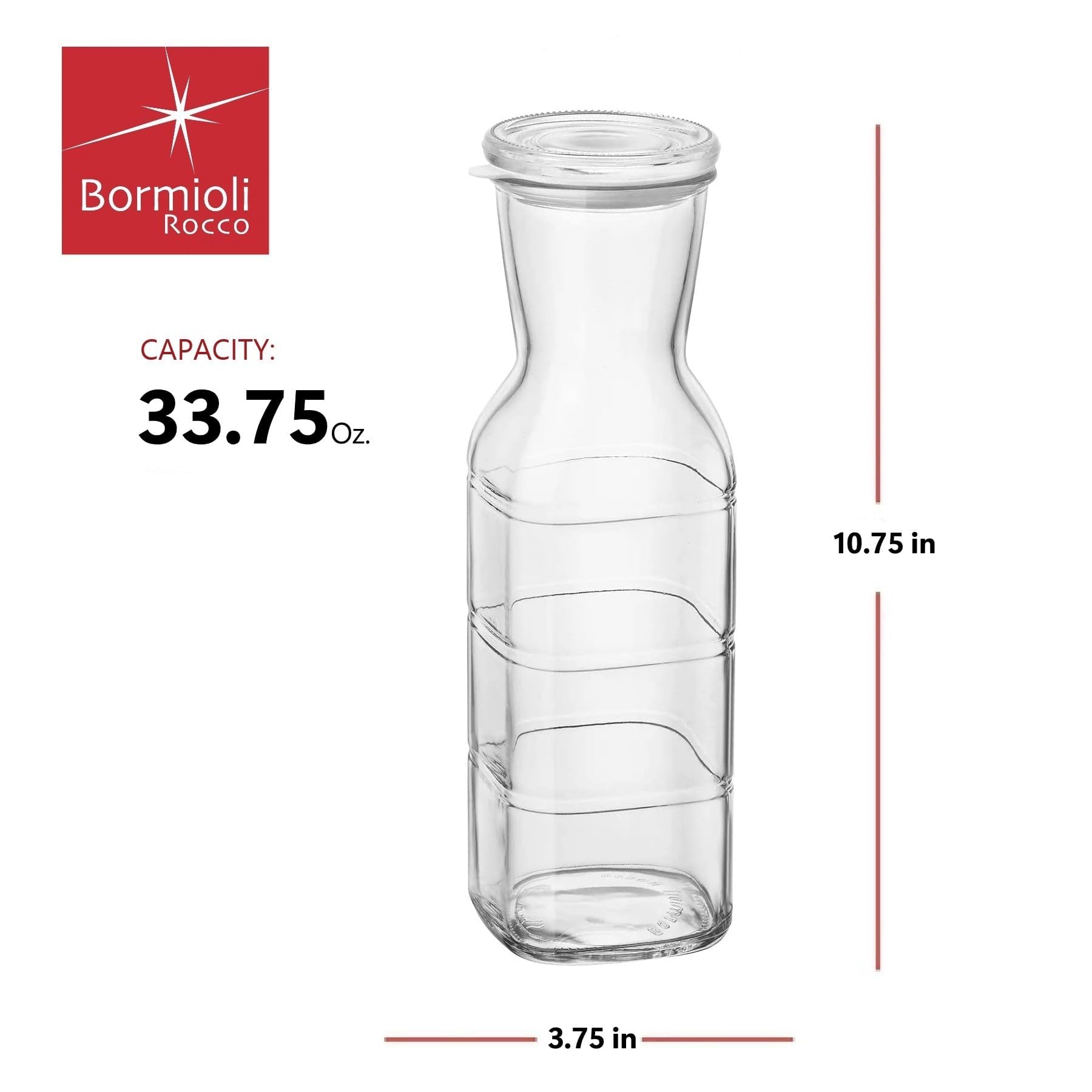 Detalle de la tapa de vidrio Hermética de la jarra Frigoverre Future de Bormioli Rocco
