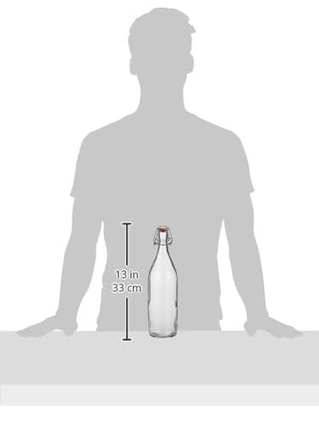 Botella de vidrio Bormioli Rocco Giara con sello de goma para aderezos.