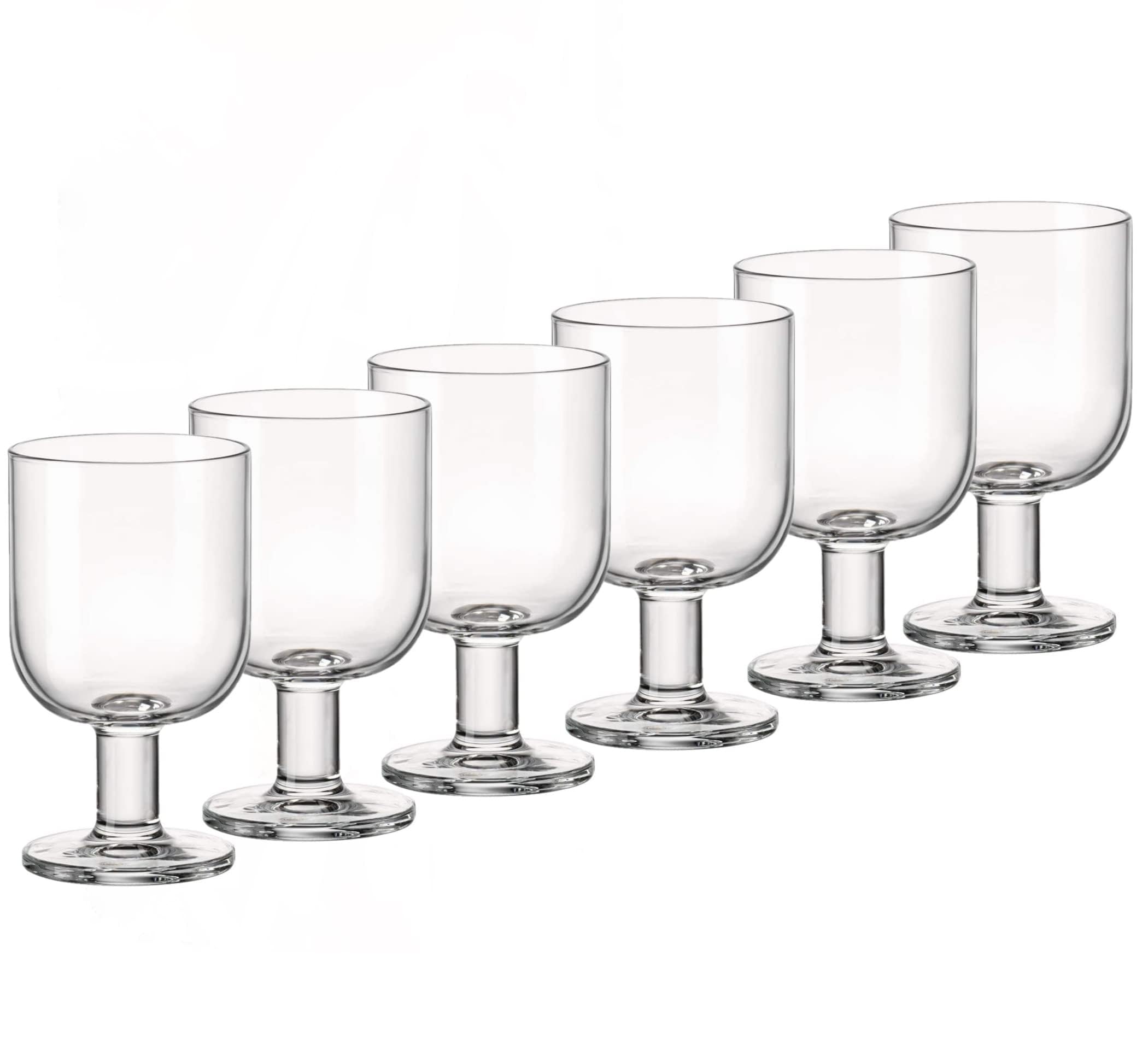 Vaso de vino Bormioli Rocco Hosteria, juego de 6 apilables, ahorro de espacio para cenas.