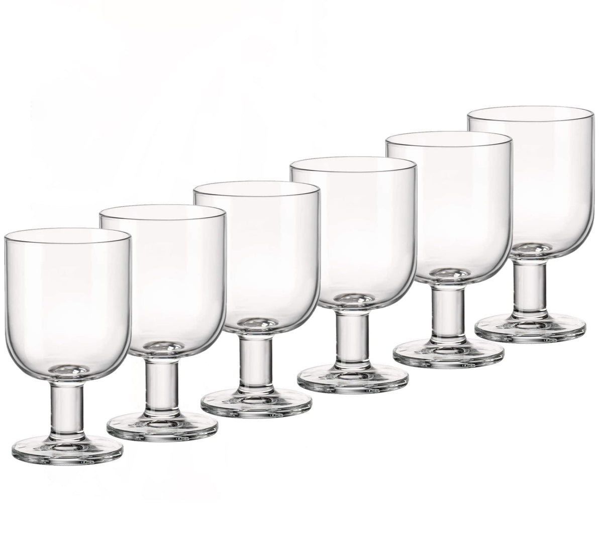 Vaso de vino Bormioli Rocco Hosteria, juego de 6 apilables, ahorro de espacio para cenas.
