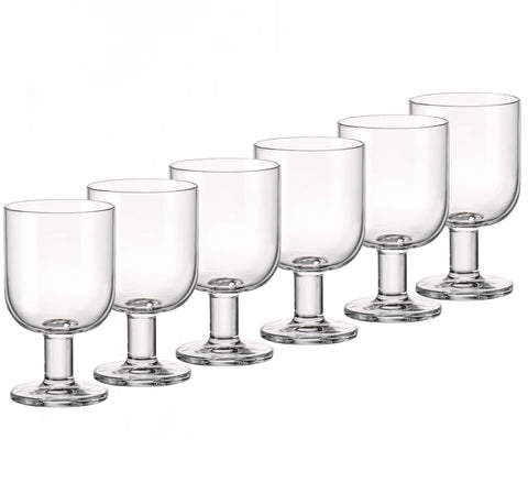 Vaso de vino Bormioli Rocco Hosteria, juego de 6 apilables, ahorro de espacio para cenas.