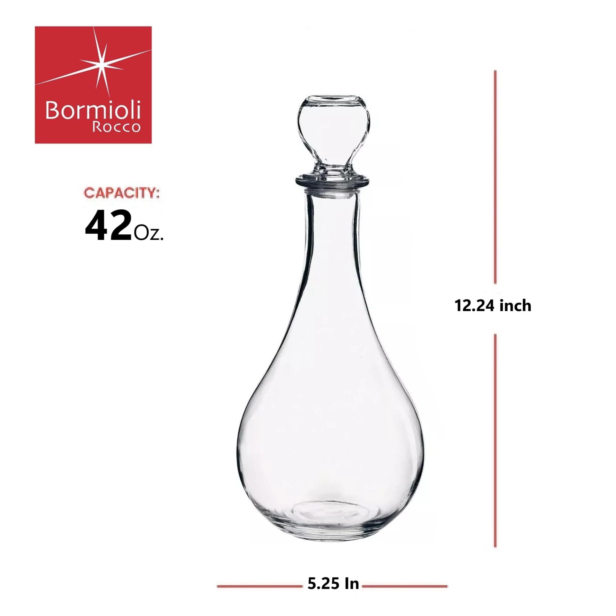 Bormioli Rocco Loto decantador tapon: cierre hermético para conservar aromas.