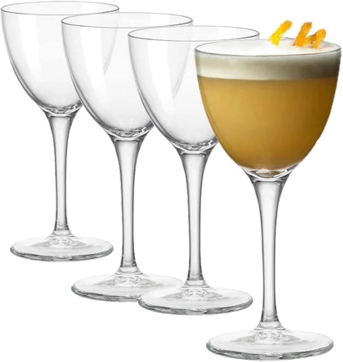 Copa Nick Nora de Bormioli Rocco Novecento, juego de cuatro, ideal para cócteles clásicos.
