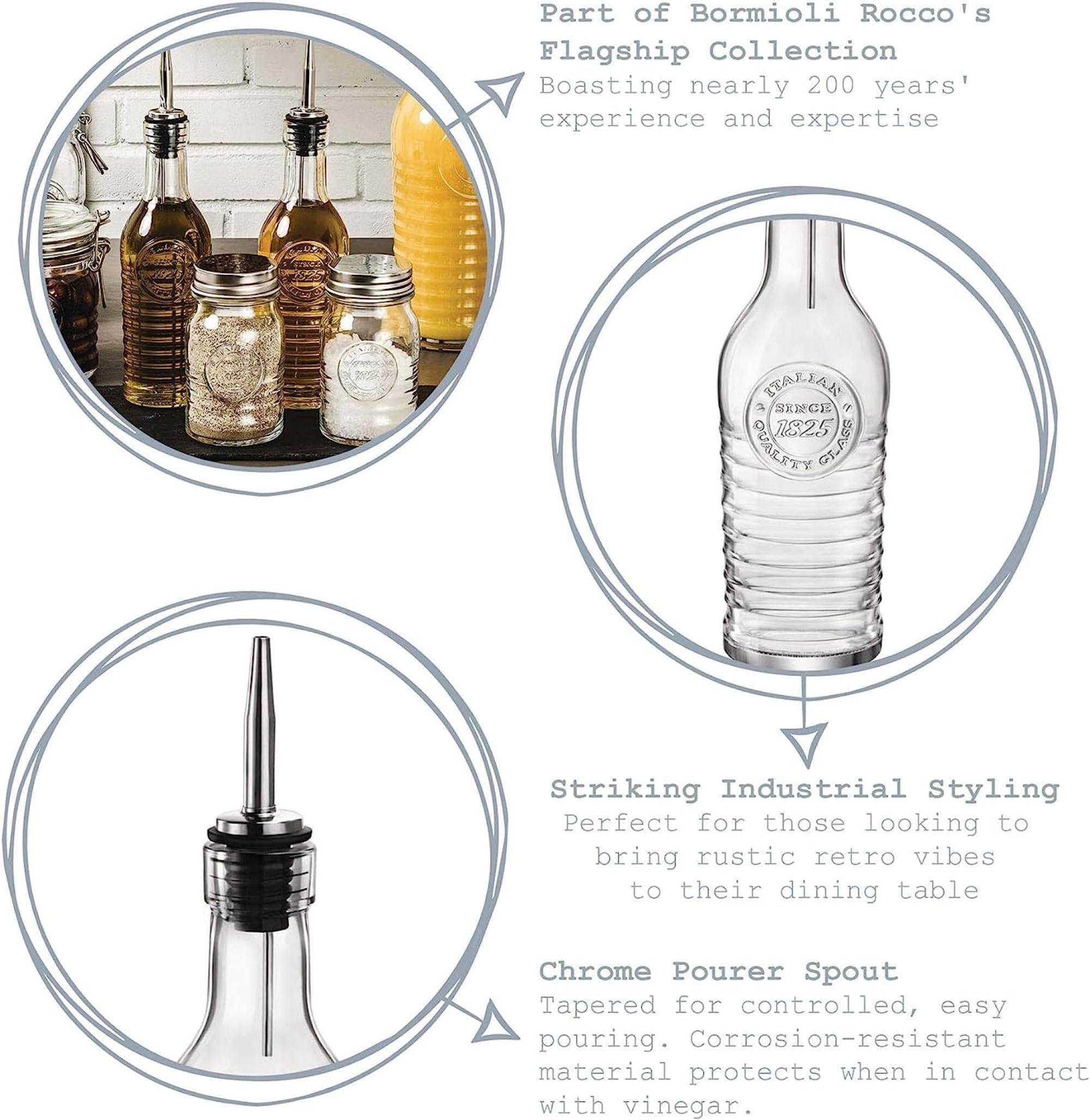 Officina 1825: capacidad 270 ml, tamaño práctico para la mesa.