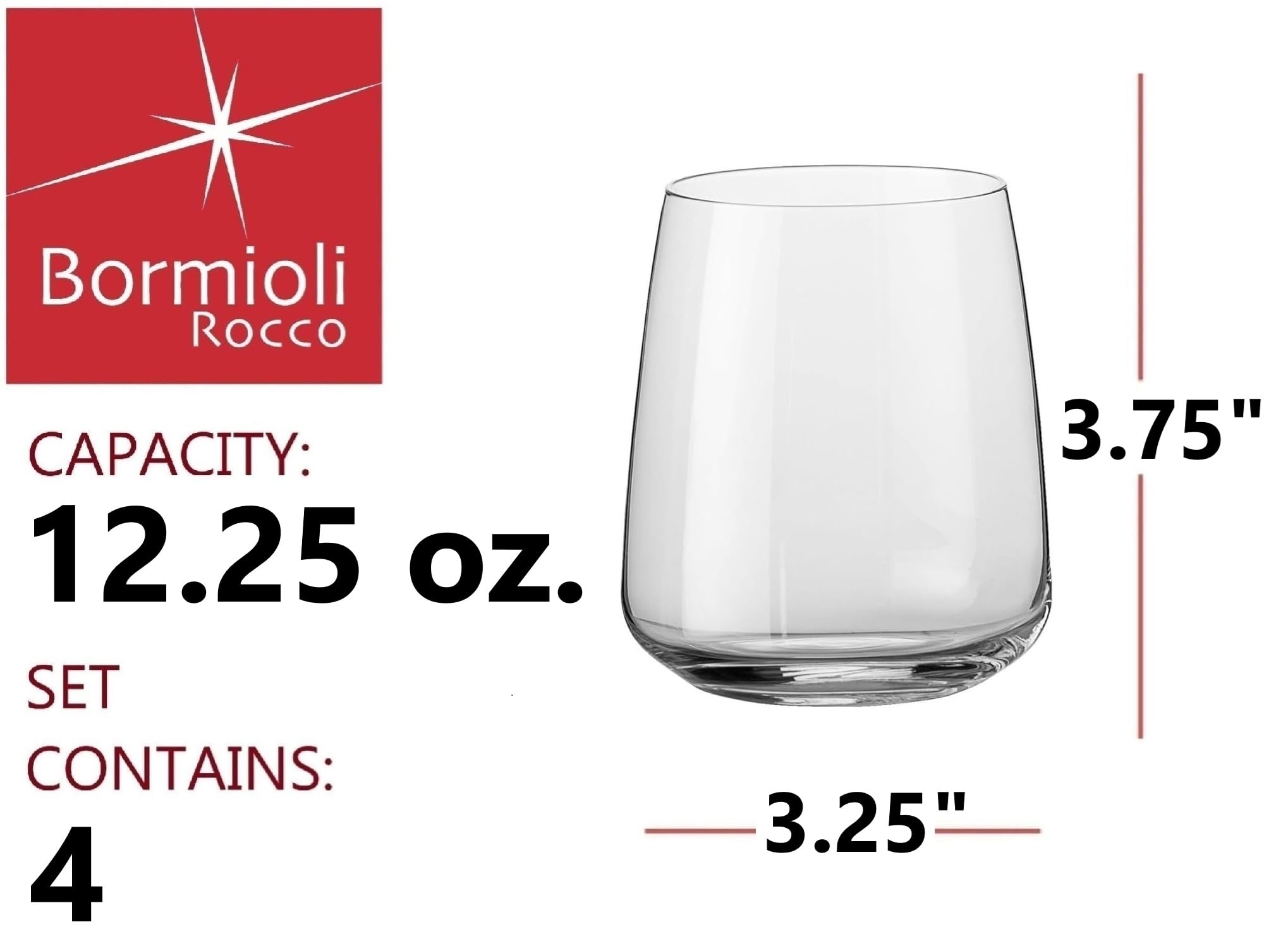 Vaso de agua DOF Planeo de Bormioli Rocco, ideal para agua y combinaciones en servicio.