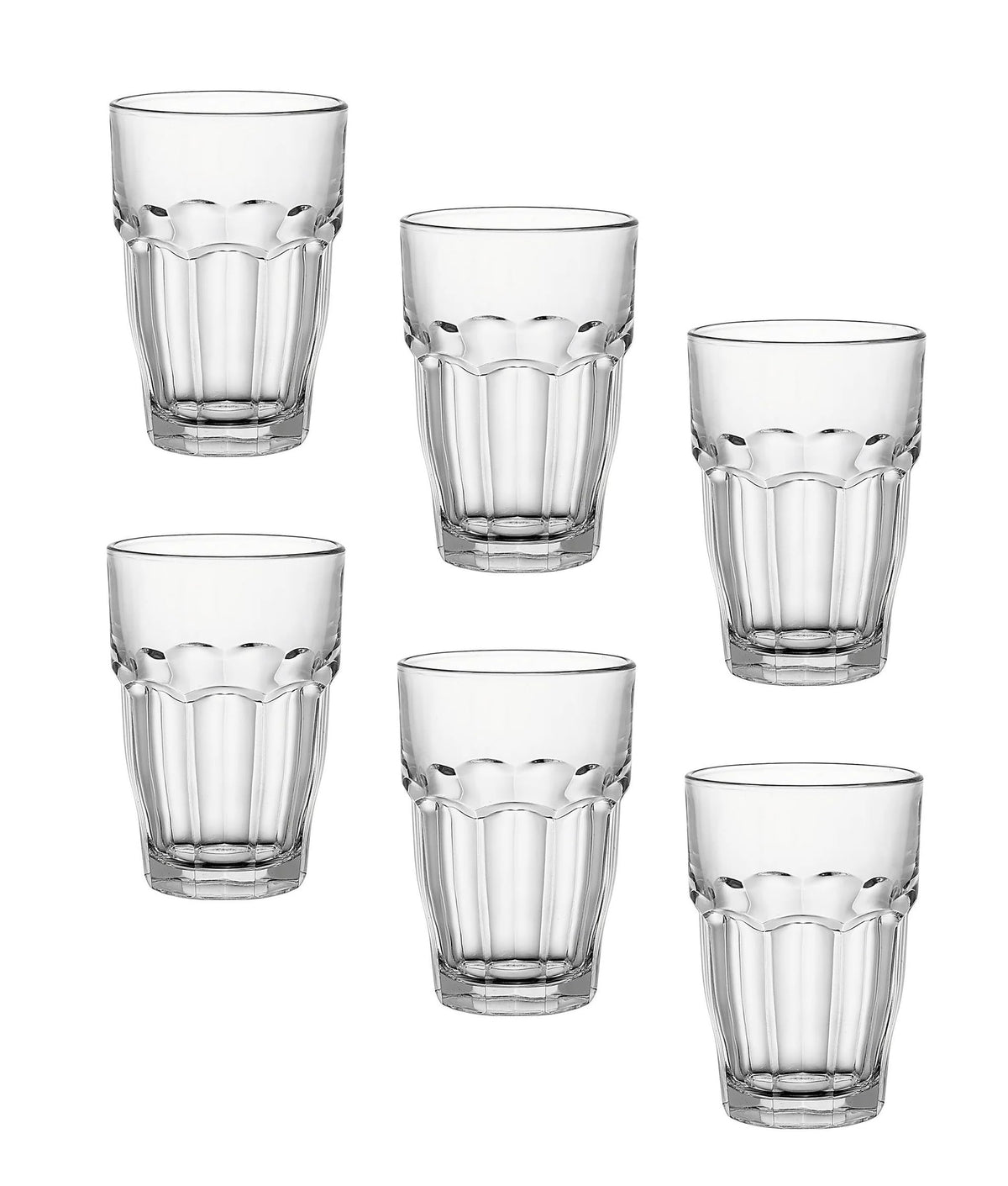 Vaso alto Rock Bar de Bormioli Rocco, apilable para ahorrar espacio en la cocina