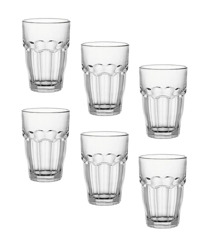 Vaso alto Rock Bar de Bormioli Rocco, apilable para ahorrar espacio en la cocina