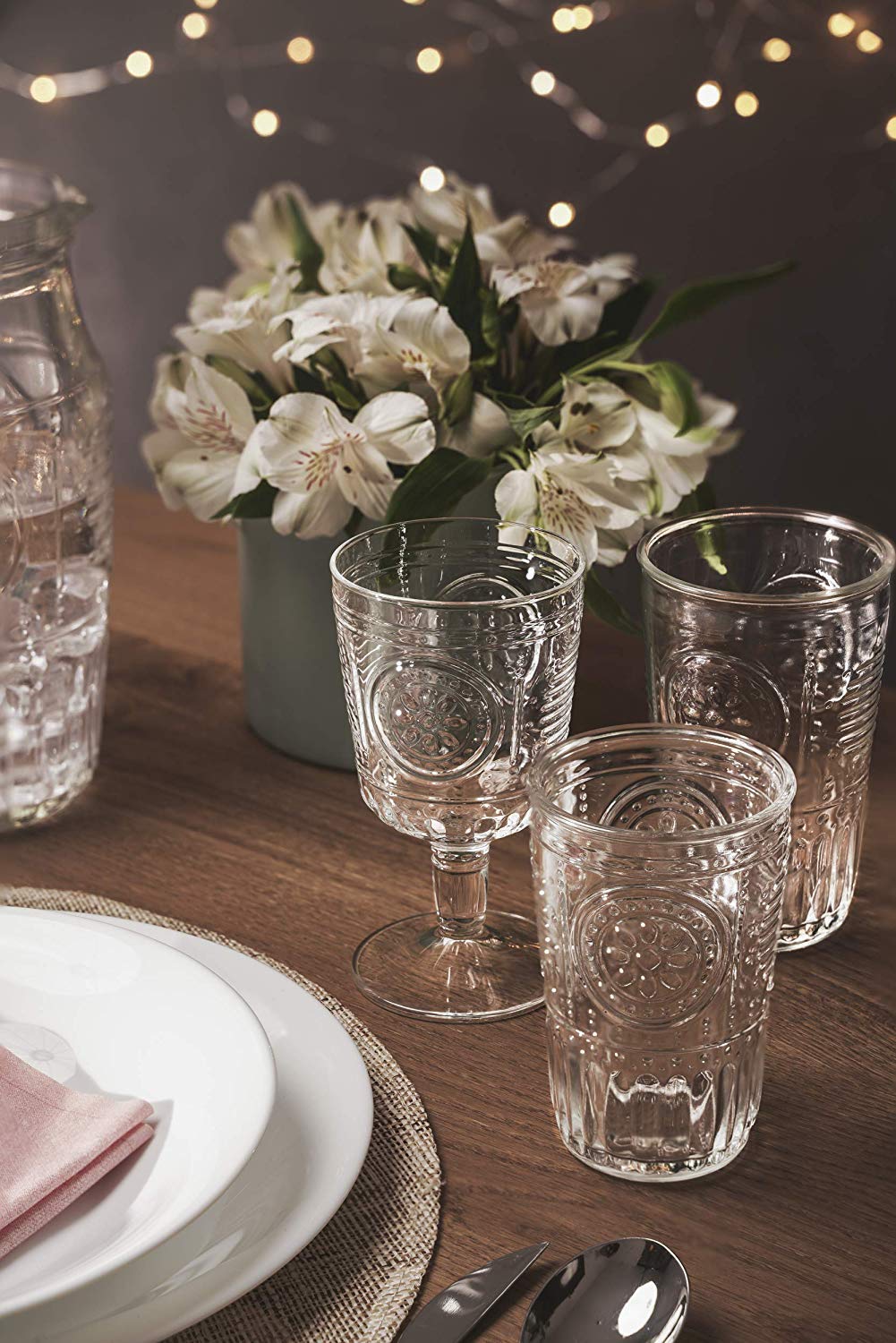 Vaso Romántico de Bormioli Rocco, apto para lavavajillas.