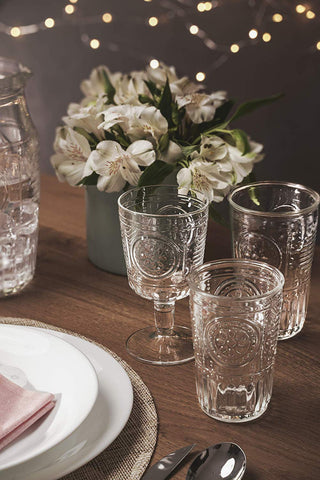 Vaso Romántico de Bormioli Rocco, apto para lavavajillas.