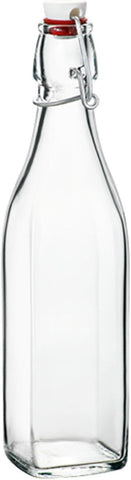 Bormioli Rocco Swing botella cuadrada con tapa hermética para bebidas seguras