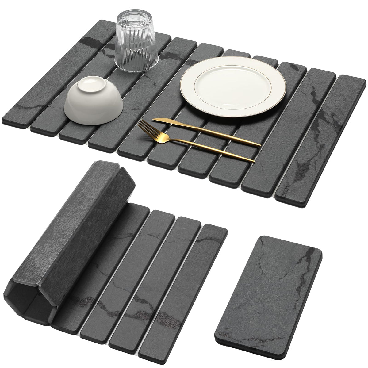 Bornerwhite gran mat secado piedra, ideal para platos y utensilios