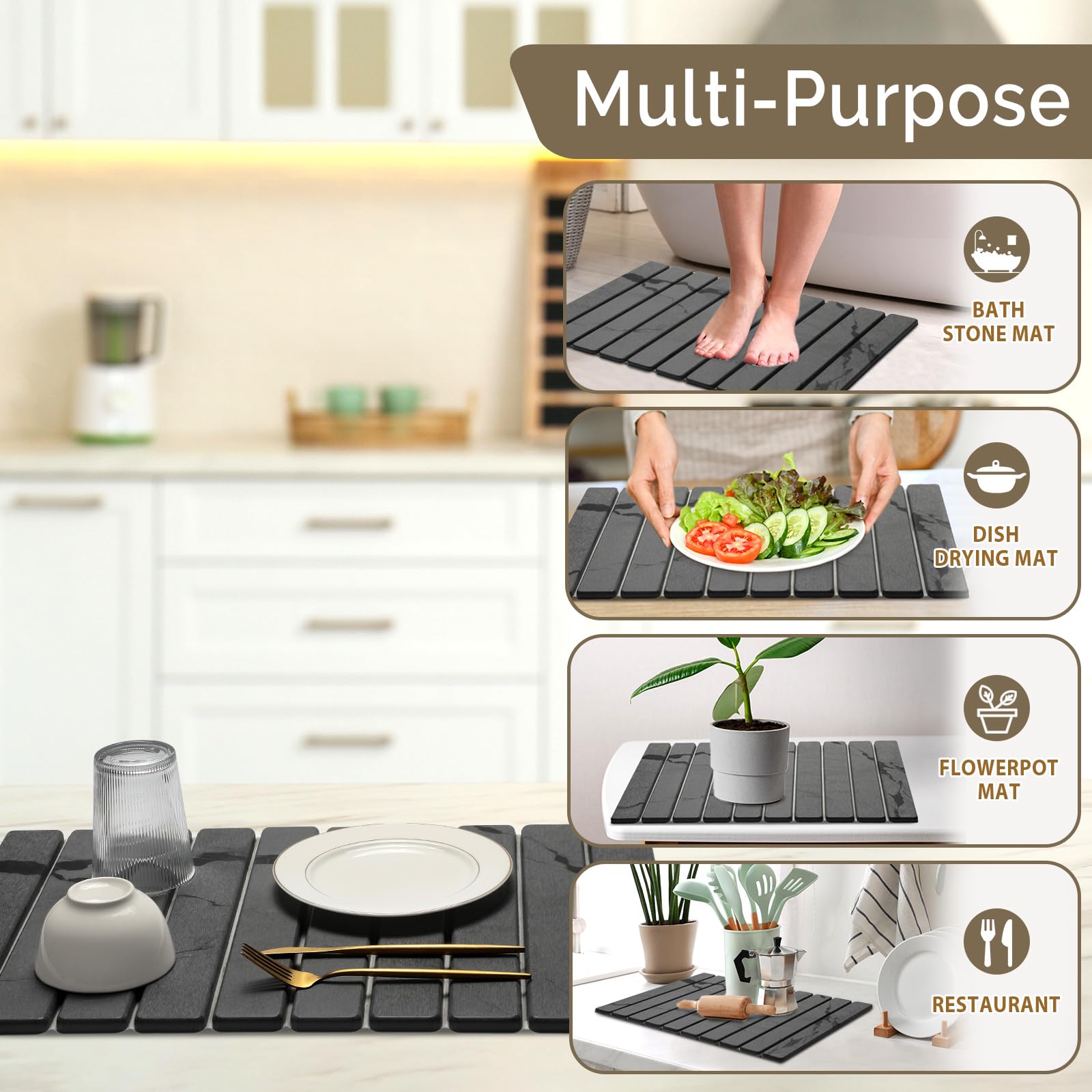 Bornerwhite uso multifuncional en cocina para platos y tazas
