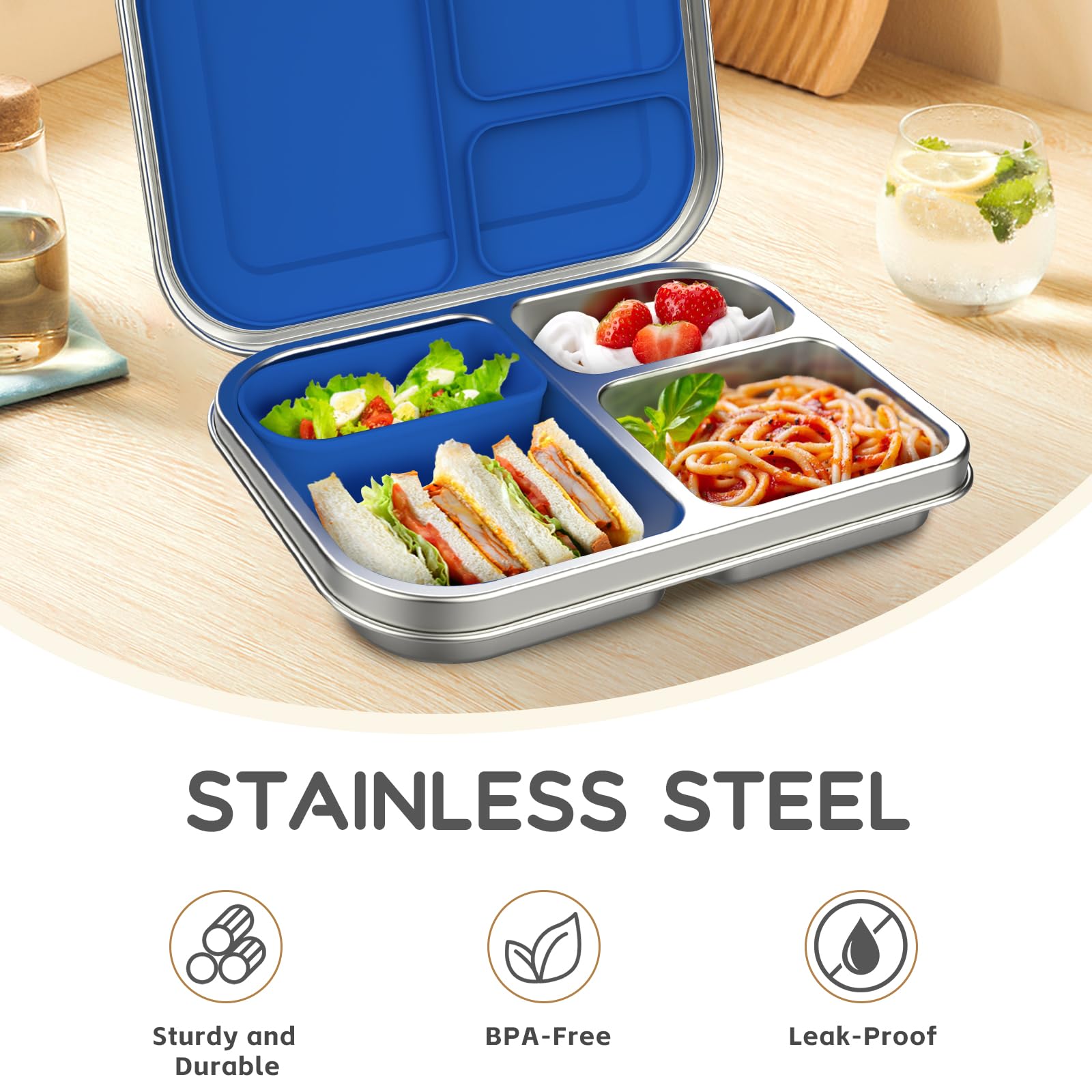 BOSEDSANG Diseño ergonómico azul con bordes suaves para uso diario seguro.