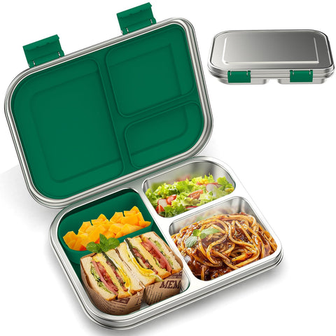 BOSEDSANG lunchbox con 3 compartimentos para comidas organizadas y frescas.