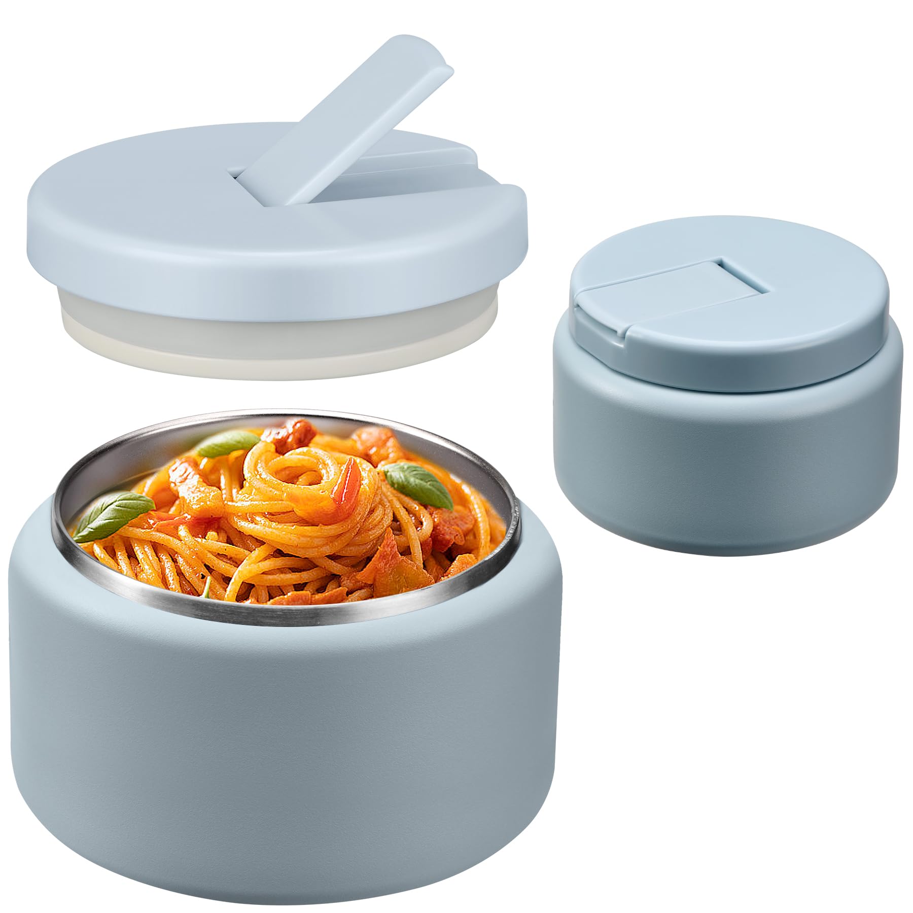 BOSEDSANG Sopa termica para niños con tapa hebilla en azul, fácil de abrir para manos pequeñas.
