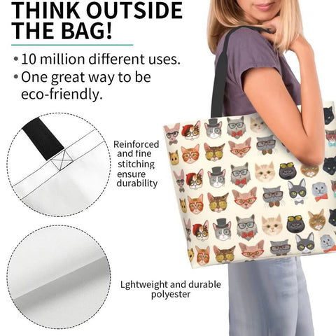 bolsa de compras de bositigo gato, usos múltiples para compras, playa o viaje