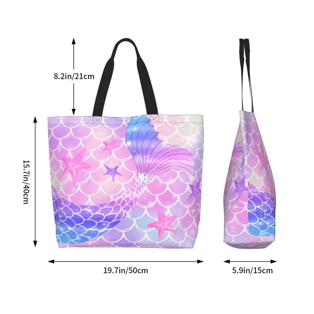 Bositigo bolsa sirena rosa lateral, gran capacidad para compras y objetos esenciales