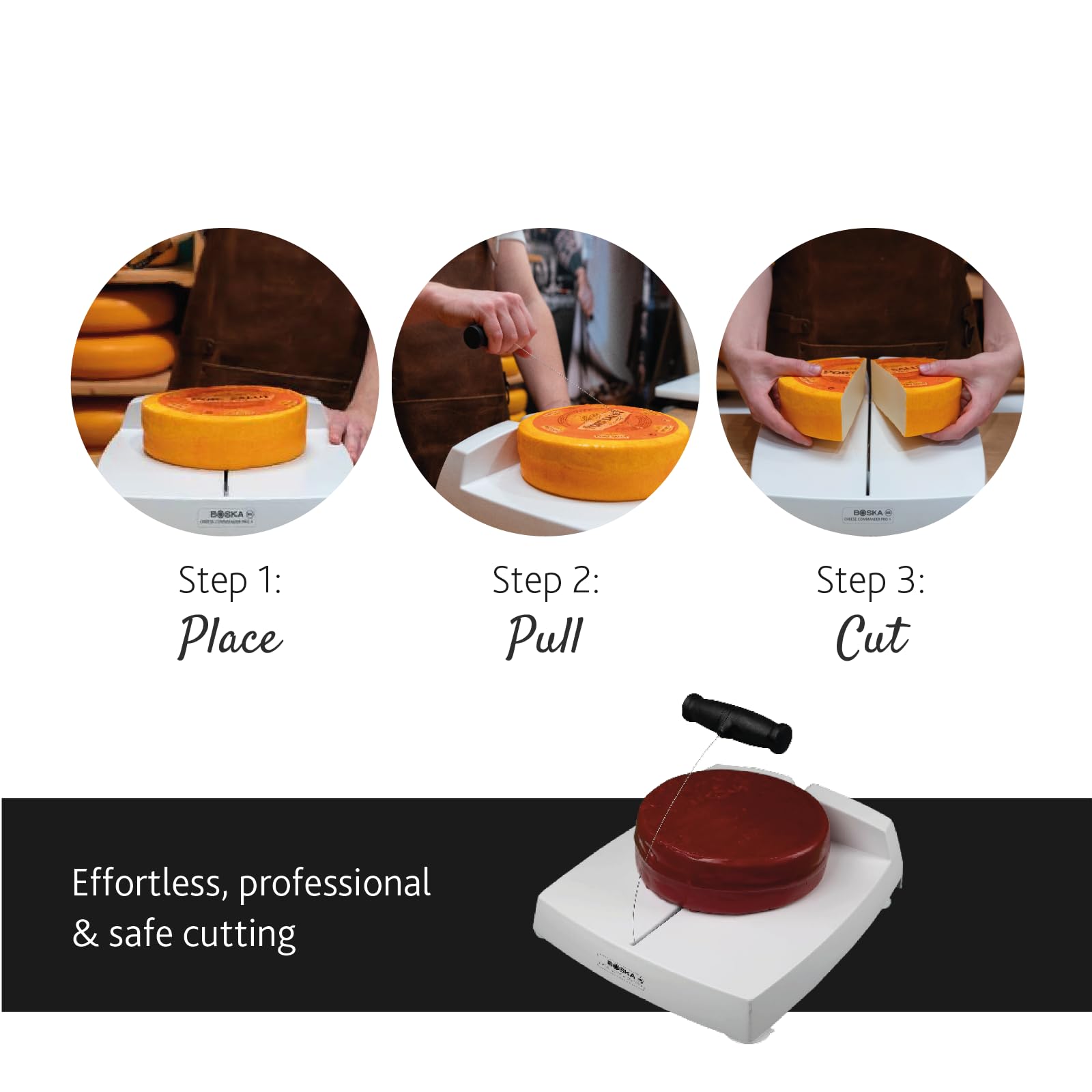 Corte estable y limpio en mostradores gracias al perfil del Pro+.