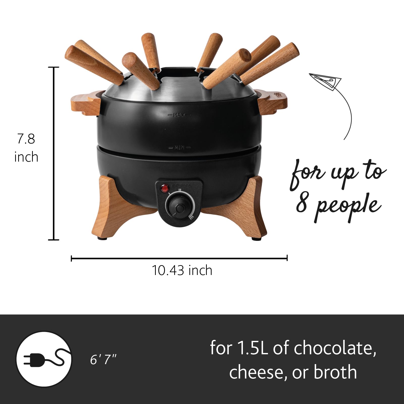 Boska fondue eléctrico con controles de temperatura para resultados consistentes.
