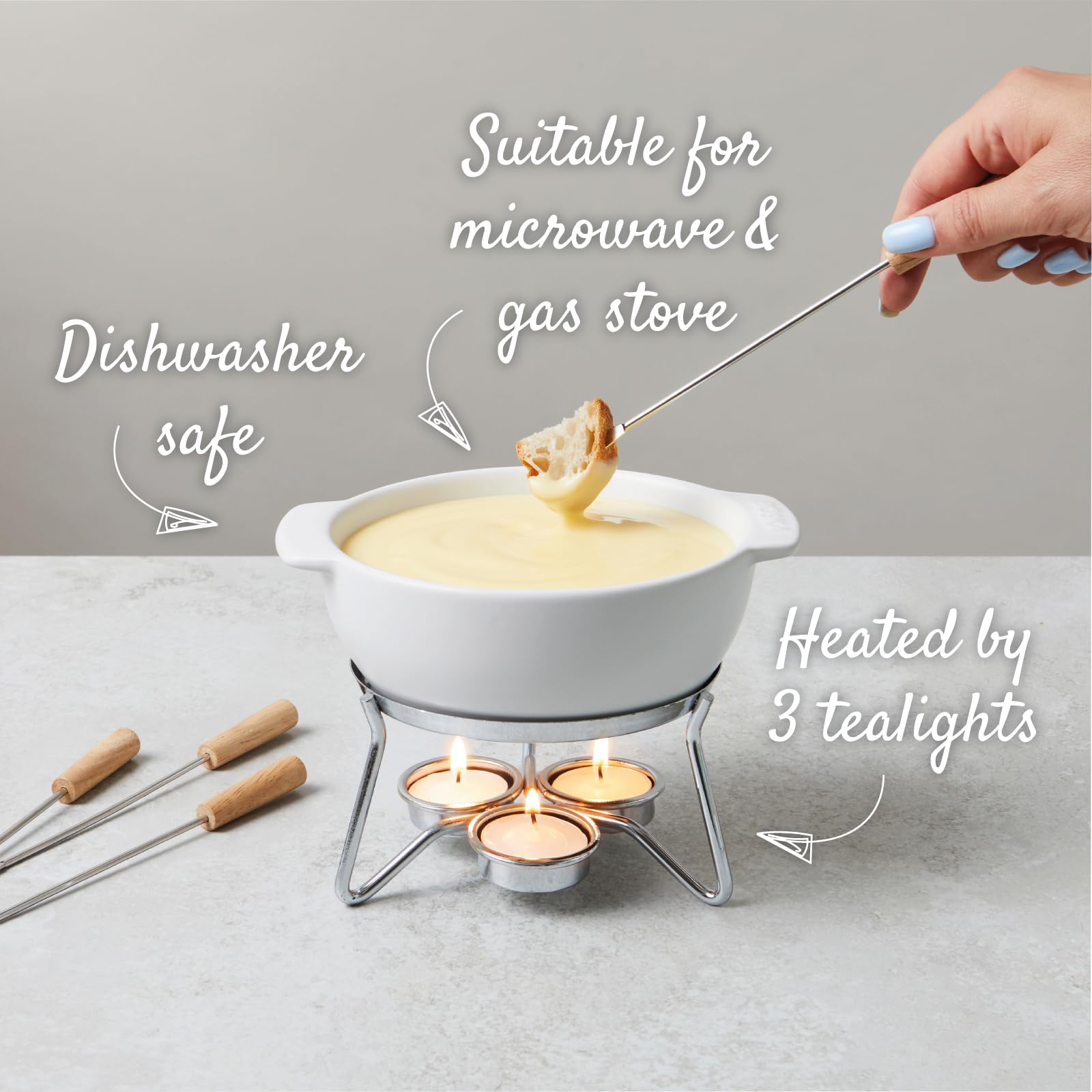 Boska fondue apto lavavajillas, limpieza rápida tras la comida