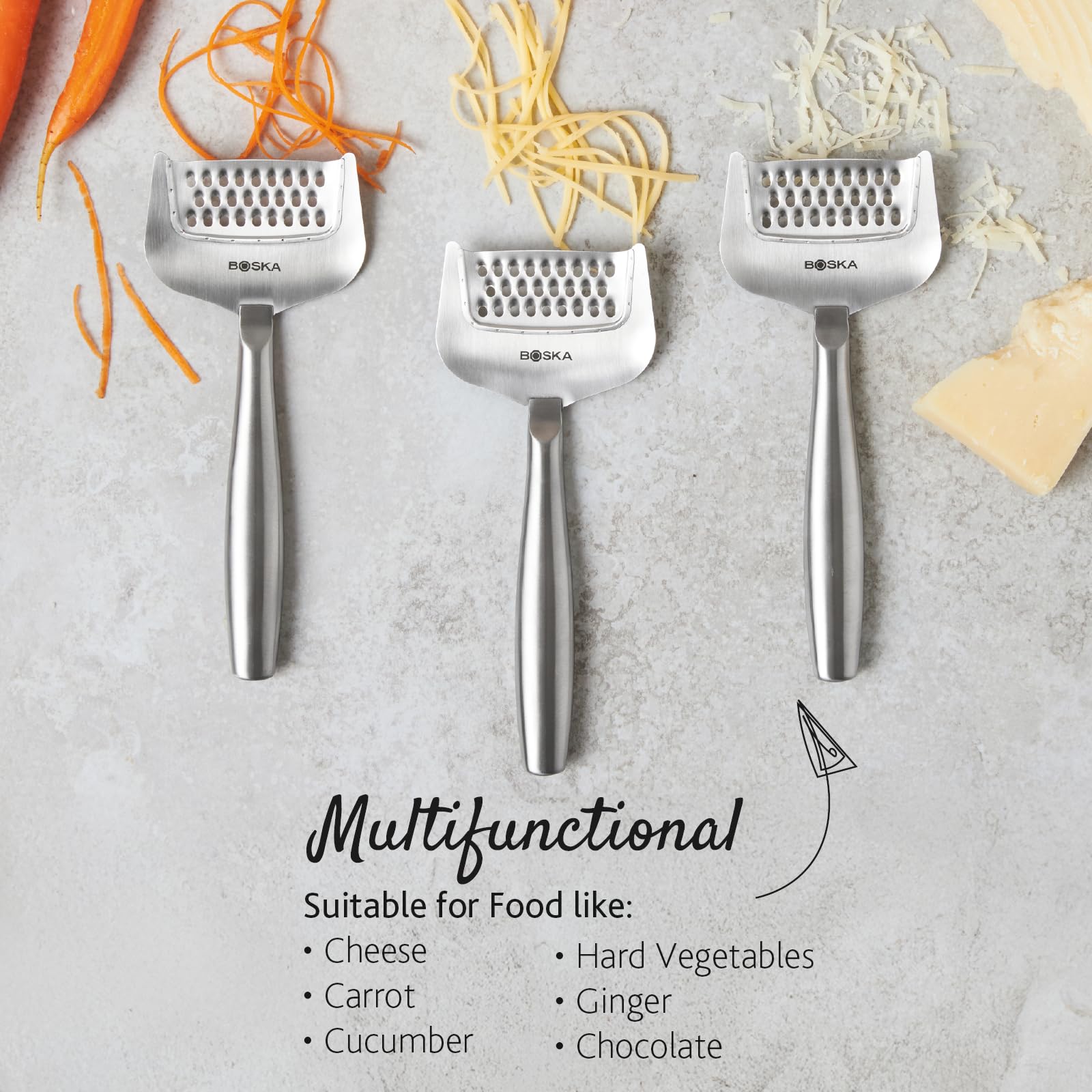 Boska rallador manual con mango ergonómico para uso diario en cocina