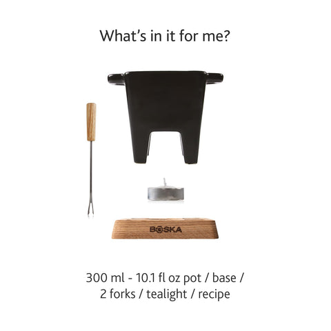 Conjunto compacto Boska para fondue en mesa elegante