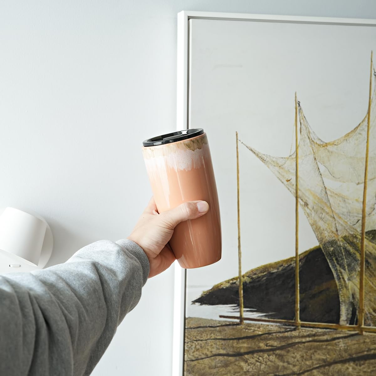 Bosmarlin forro de cuero para proteger la mano al sostener bebidas calientes