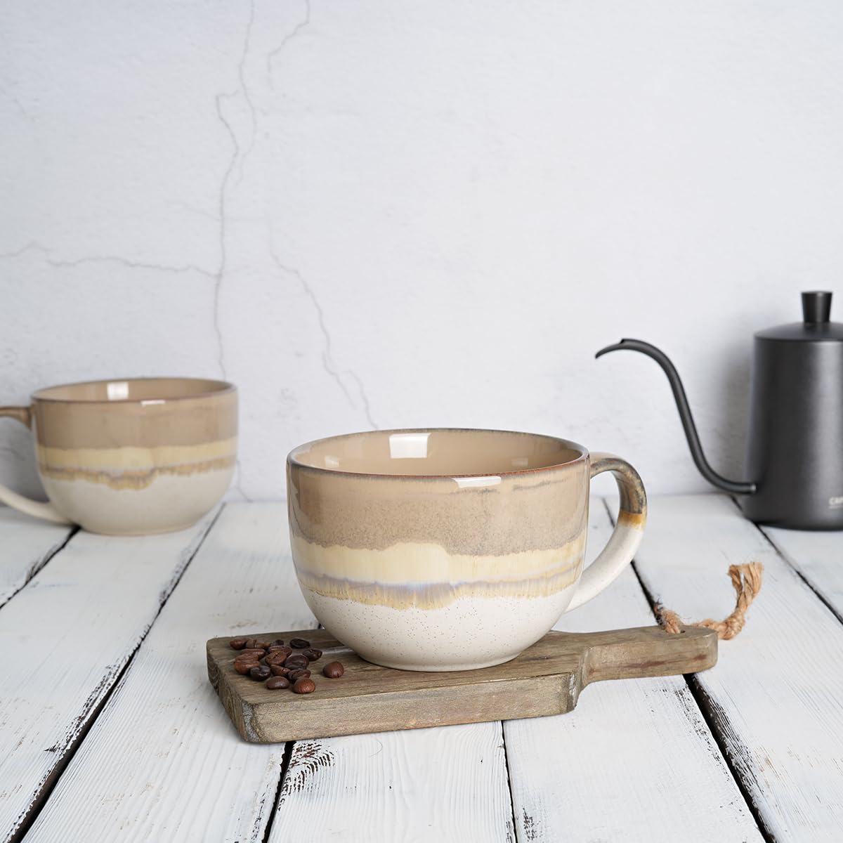 Taza Bosmarlin apta para lavavajillas y microondas, limpieza rápida.