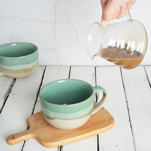 Taza Bosmarlin apta para lavavajillas y microondas, limpieza rápida.