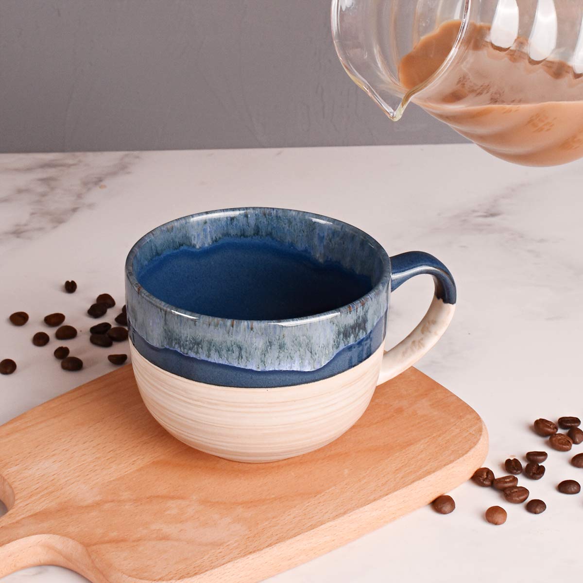 Bosmarlin taza de 16 onzas, perfecta para café o té en el trabajo.