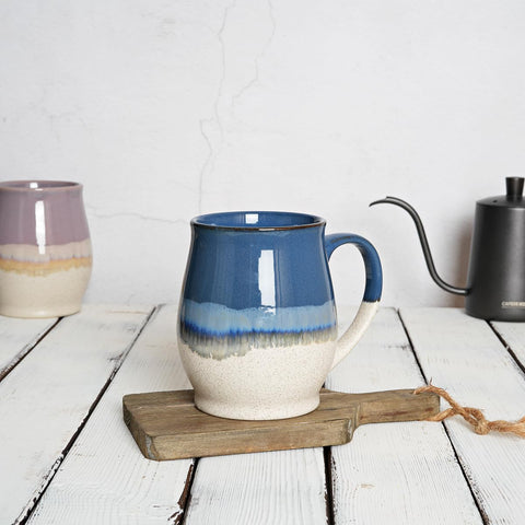 Bosmarlin taza cerámica 25oz, apta para lavavajillas y microondas para uso diario.
