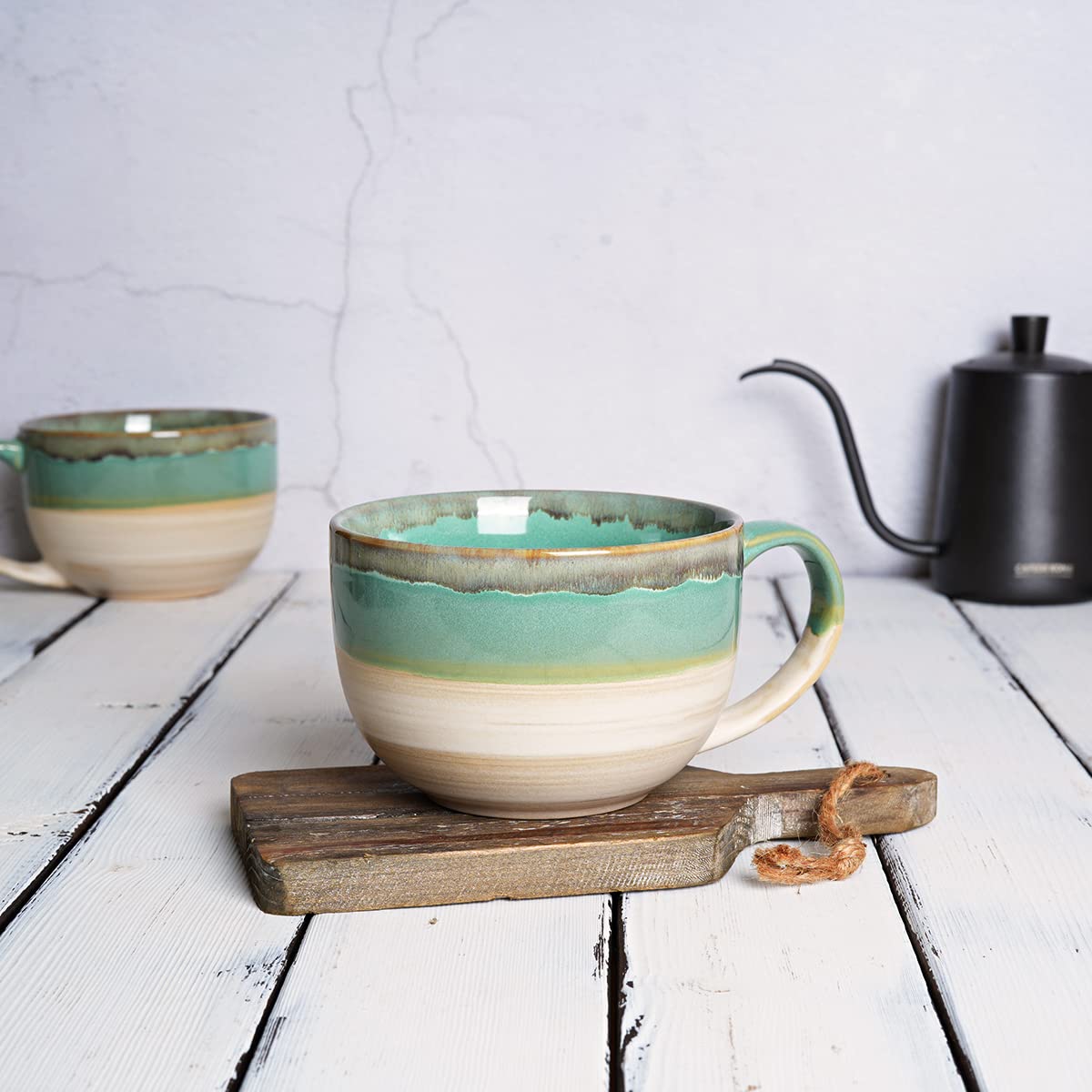 Taza de cerámica Bosmarlin apta para lavavajillas y microondas, fácil limpieza