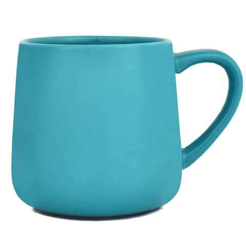 Bosmarlin Aquamarine: vista frontal de taza esmaltada con gran capacidad para café o té.