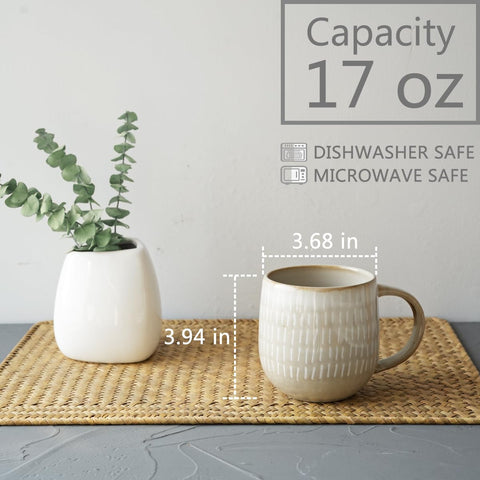 Bosmarlin taza cerámica con asa grande, diseño clásico para té o chocolate caliente.