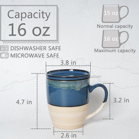 Bosmarlin taza cerámica con esmalte reactivo, colores únicos que destacan