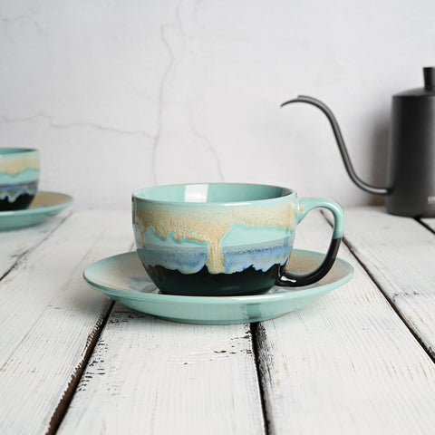 Bosmarlin taza cerámica con esmalte reactivo único para acabado elegante