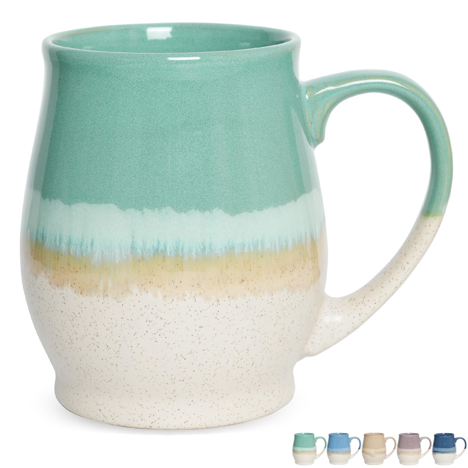 Bosmarlin taza cerámica extra grande, vista frontal, perfecta para café abundante
