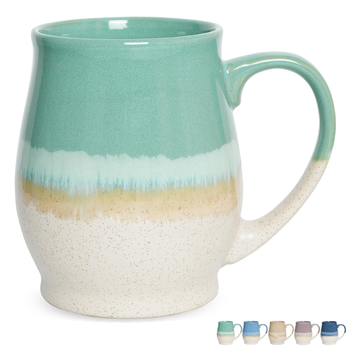 Bosmarlin taza cerámica extra grande, vista frontal, perfecta para café abundante